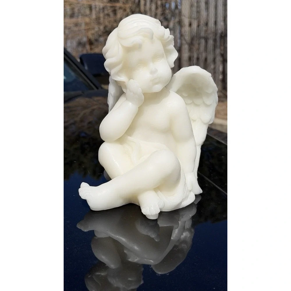 LED Cherub Angel Figure White Battery Operated 8